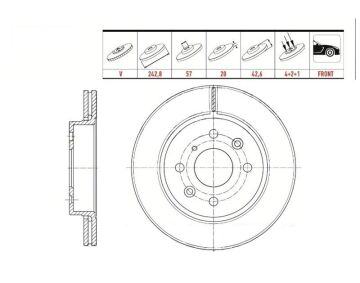 Ön Fren Disk Sephia 1993-2002 / Shuma 2000-2002 242mm.