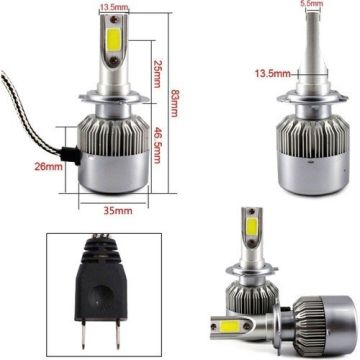 Genel C6 H7 Led Xenon Ampul 6000K Beyaz/12V/26W/3800 Lümen