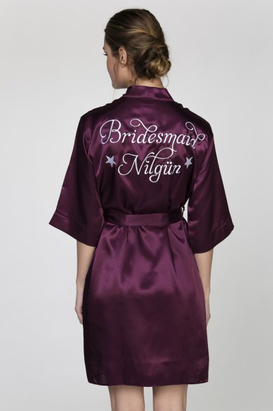 Bridesmaid Nakışlı Sabahlık