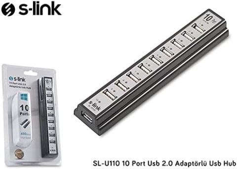 S-link SL-U110 (SL-H105) 10 Port Usb 2.0 Hub