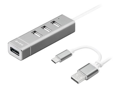 S-link SW-U220 4 Port Type-C & USB 2.0 Gri Usb Hub