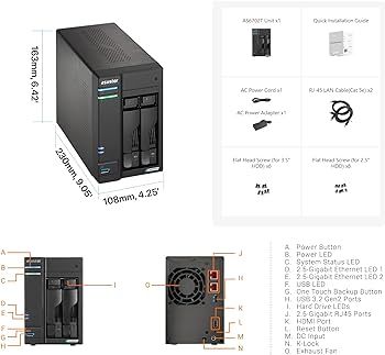 Asustor Lockerstor 2 AS6602T 2 Yuvalı 36 TB NAS Depolama Ünitesi