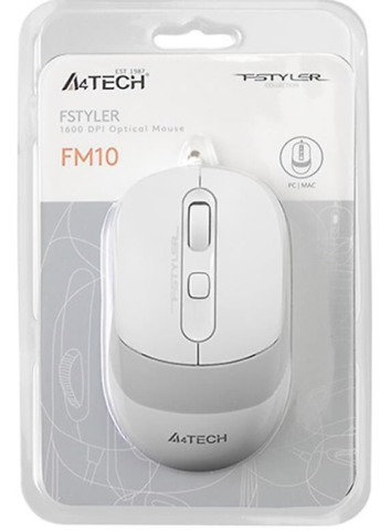 A4 Tech FM10 Beyaz Kablolu Optik Mouse