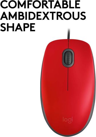 Logitech M110 Silent Mouse Usb Red