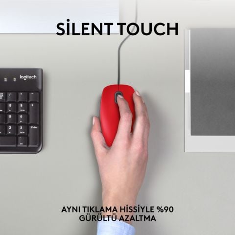 Logitech M110 Silent Mouse Usb Red