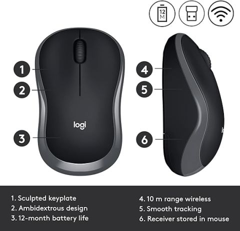Logitech M185 Kablosuz Mouse Gri 910-002235