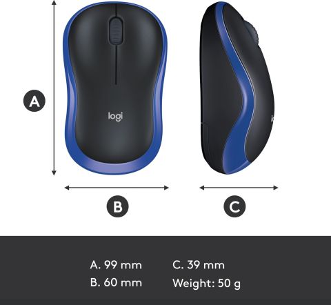Logitech M185 910-002236 Mavi Optik Kablosuz Mouse