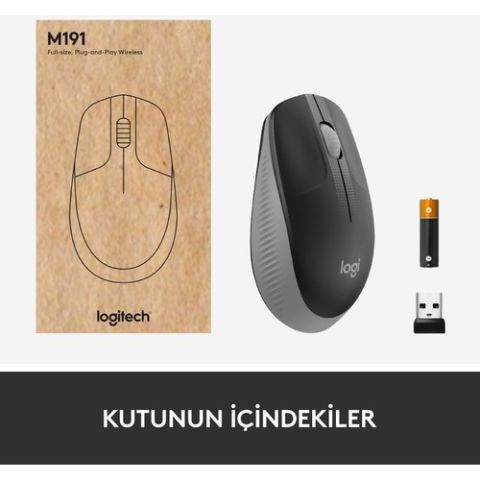 Logitech M190 Kablosuz Charcoal Mouse 910-005905