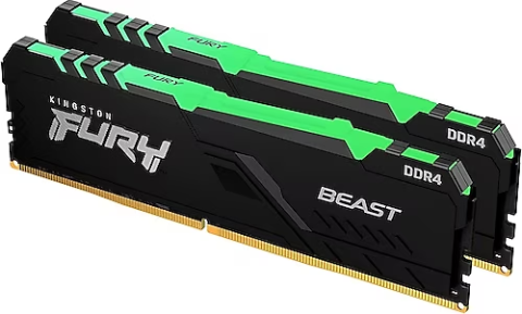 Kingston Fury Beast RGB 16 GB (2x8) 3600 MHz DDR4 CL17 KF436C17BBAK2/16 Ram