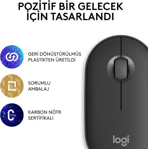 Logitech Pebble M350 Sessiz Optik Kablosuz Mouse