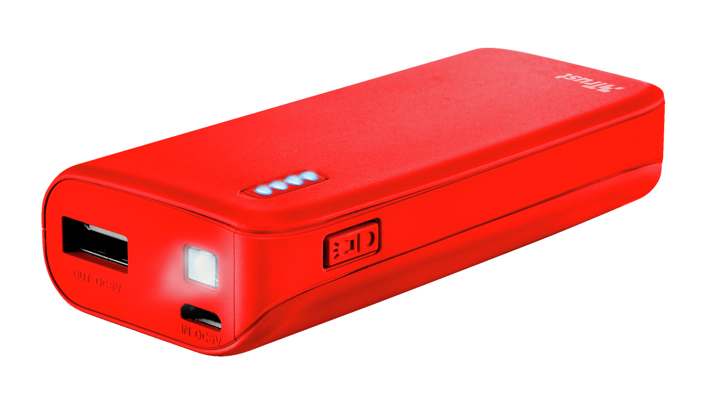 Trust 22136 Primo Powerbank 4400 -Kırmızı