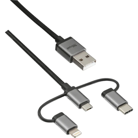 Trust 22693 1 m 3in1 Lightning/Micro USB/Type-C Şarj Kablosu