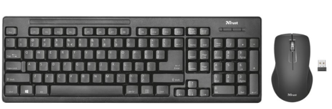 Trust 22118 Ziva Kablosuz Türkçe Q Klavye Mouse Set (Siyah)