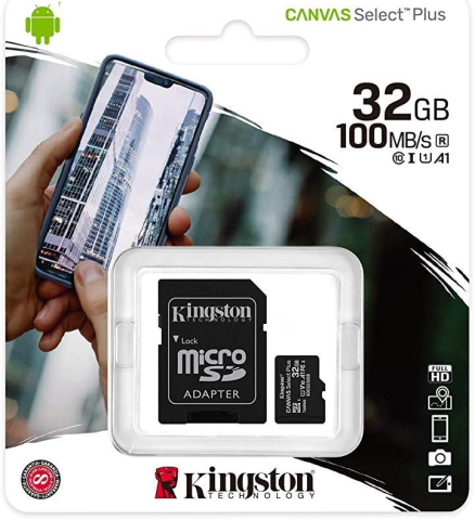 Kingston Canvas Select Plus SDCS2/32GB Class 10 U1 A1 V10 32 GB Micro SD Kart