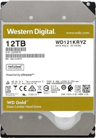 WD 12TB 3.5'' 7200RPM 256MB Sata3 Gold Enterprise Dahili HardDisk