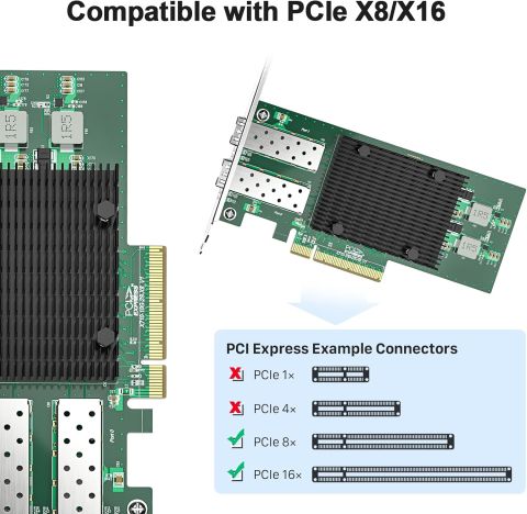 ThinkSystem Intel X710-DA2 PCIe 10Gb 2-Port SFP+ Ethernet Adapter