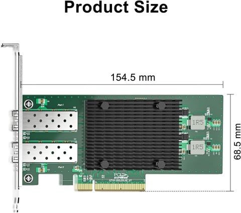 ThinkSystem Intel X710-DA2 PCIe 10Gb 2-Port SFP+ Ethernet Adapter
