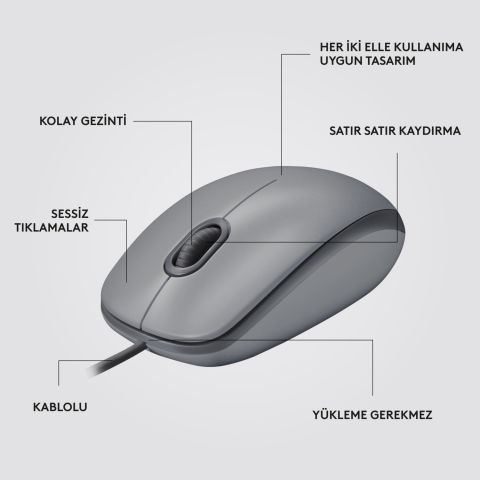 Logitech M110 Kablolu Optik Mouse