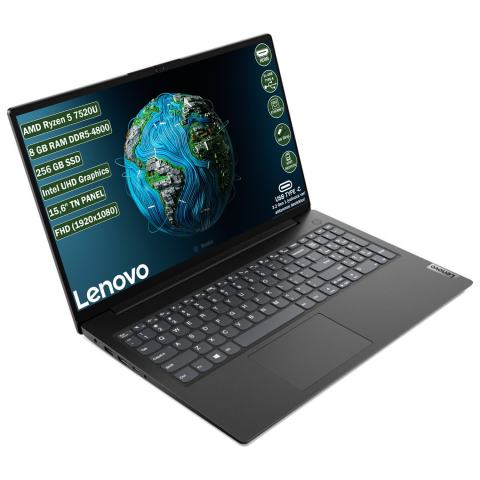 Lenovo V15 G4 AMN 82YU00Q6TX Ryzen 5 7520U 8 GB 256 GB SSD Radeon 610M 15.6'' Full HD Notebook
