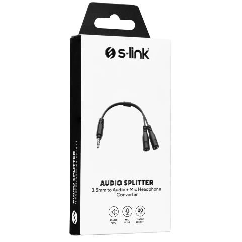 S-LİNK SL-TA67 AUDIO + MİCRO TO 3.5MM 0.15M KULAKLIK ÇEVİRİCİ