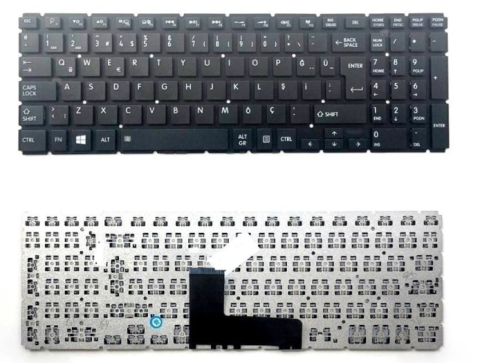 Toshiba Dynabook Satellite L50, L50-B, L50D, L50D-B, L50Dt, L50Dt-B, L50t, L50t-B Notebook Klavye - Tuş Takımı / Siyah - TR - Backlit