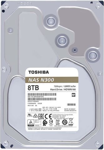 Toshiba 8 TB N300 HDWG480UZSVA 3.5'' 7200 Rpm SATA 3.0 Sunucu Sabit Disk