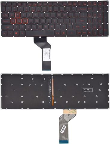Acer Nitro 5 AN515-31 AN515-41 AN515-42 AN515-51 AN515-52 AN515-53 N16C7 N17C1 siyah TR - Backlit - Kırmızı Tuş Klavey