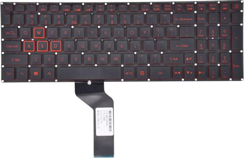 Acer Nitro 5 AN515-31 AN515-41 AN515-42 AN515-51 AN515-52 AN515-53 N16C7 N17C1 siyah TR - Backlit - Kırmızı Tuş Klavey