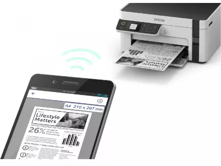 Epson EcoTank M2120 Wi-Fi + Tarayıcı + Fotokopi Mono Çok Fonksiyonlu Tanklı Mürekkep Püskürtmeli Yazıcı