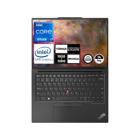 Lenovo Thinkpad E14 Gen 5 I7-13700H 32GB 1tb SSD 14'' Wuxga Freedos Taşınabilir Bilgisayar 21JLS20KTX004