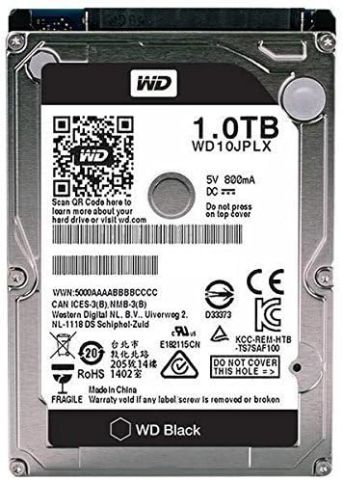 Western Digital 1 TB Black WD10SPSX 2.5'' SATA 3.0 7200 RPM Harddisk