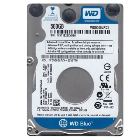 Western Digital Blue WD5000LPCX SATA 3.0 5400 RPM 3.5'' 500 GB Harddisk