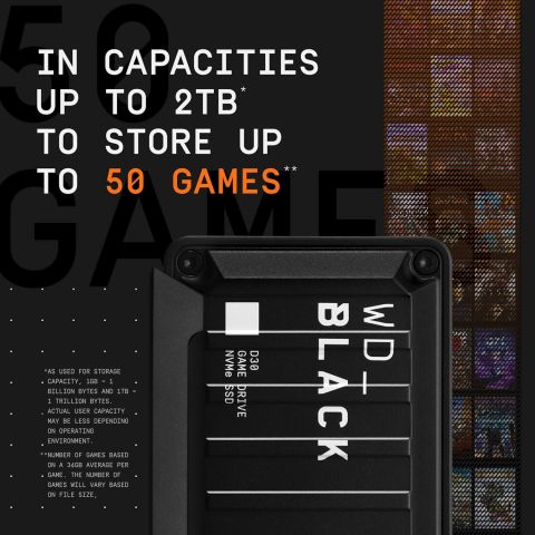 Western Digital 500 GB Black D30 Game Drive WDBATL5000ABK SSD USB 3.2 Taşınabilir Disk