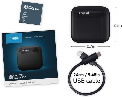 Crucial X6 500 GB CT500X6SSD9 SSD USB 3.2 Taşınabilir Disk