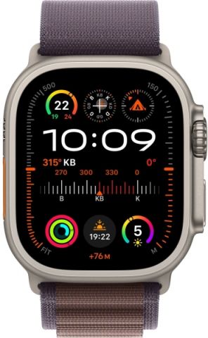 Apple Watch Ultra 2 GPS + Cellular 49mm Natürel Titanyum Kasa ve Indigo-Alpine Loop Kordon Akıllı Saat