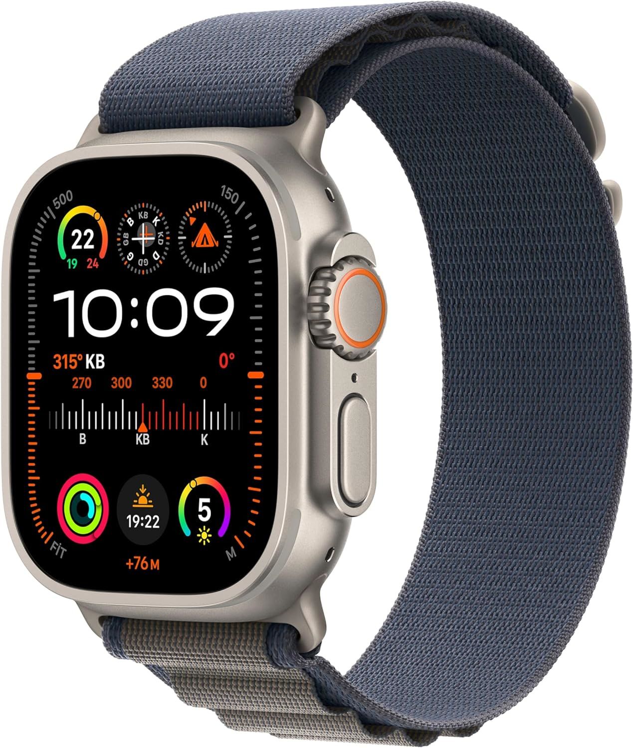 Apple Watch Ultra 2 GPS + Cellular 49mm Natürel Titanyum Kasa ve Mavi-Alpine Loop Kordon Akıllı Saat