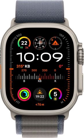 Apple Watch Ultra 2 GPS + Cellular 49mm Natürel Titanyum Kasa ve Mavi-Alpine Loop Kordon Akıllı Saat