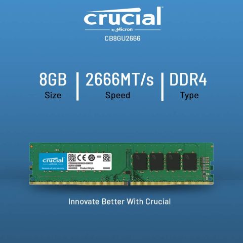 Crucial Basics 8 GB 2666 MHz DDR4 CL19 CB8GU2666 Bellek