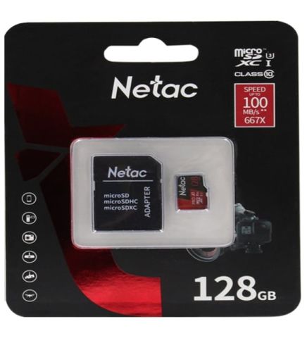 Netac 128G MicroSDXC V30/A1/C10 NT02P500PRO-128G-R