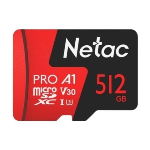 Netac 512G MicroSDXC V30/A1/C10 NT02P500PRO-512G-R