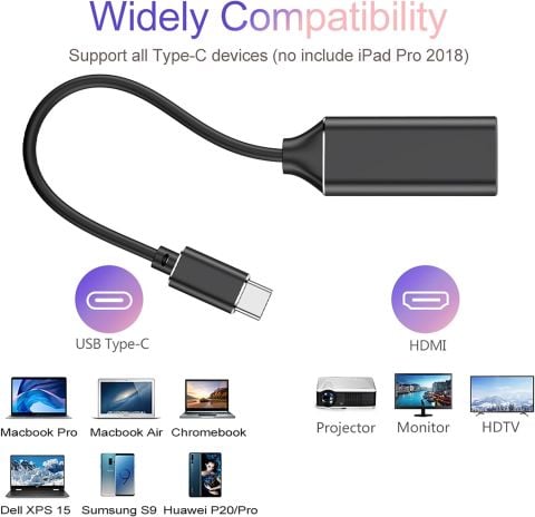 TahTicMer Type-c To Converter Usb 3.1 Hdmı 4k Ultra Hd Çevirici Adaptör Hdtv Tipe C