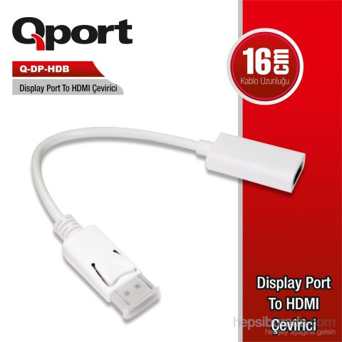 Qport Q-DP-HDB DisplayPort to HDMI Dönüştürücü
