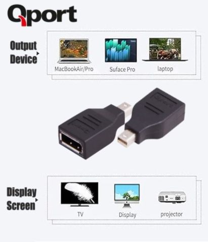 Qport Q-MDP2 DisplayPort to Mini DisplayPort Dönüştürücü