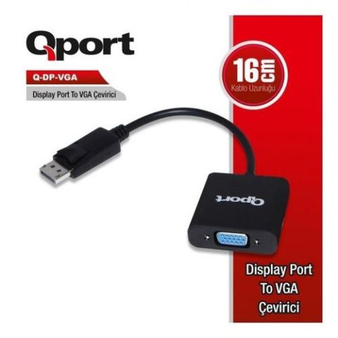Qport Q-DP-VGA DisplayPort to VGA Dönüştürücü