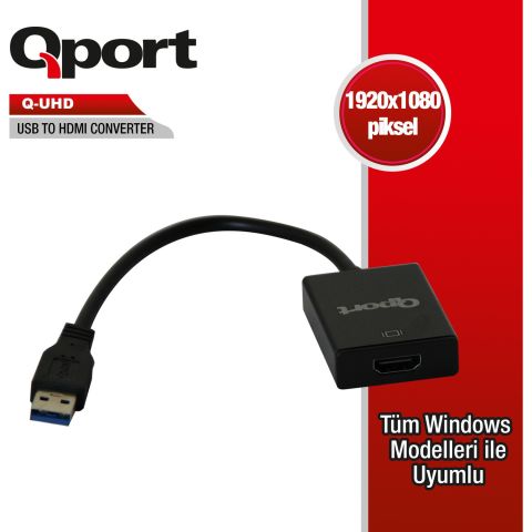 Qport Q-UHD USB 3.0 to HDMI Dönüştürücü