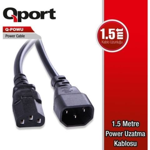 Qport Q-Powu 1.5 Metre Power Uzatma Kablosu