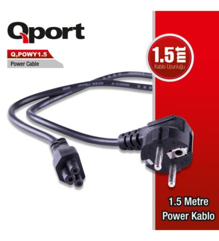 Qport Q-POWY1.5 Yonca Ntb Power Kablosu 1.5 Metre