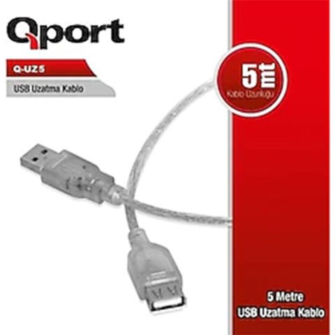 Qport Q-UZ10 10M USB 2.0  Uzatma Kablosu