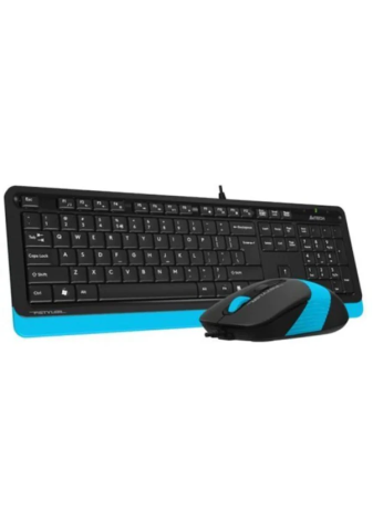 A4 Tech F1010 Siyah-Mavi Kablolu Klavye Mouse Seti