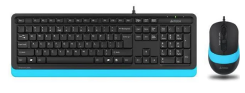 A4 Tech F1010 Siyah-Mavi Kablolu Klavye Mouse Seti